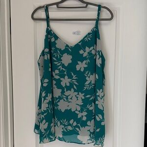 Torrid Teal and White Floral Camisole